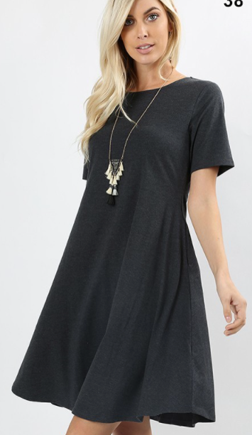Charcoal Swing Dress