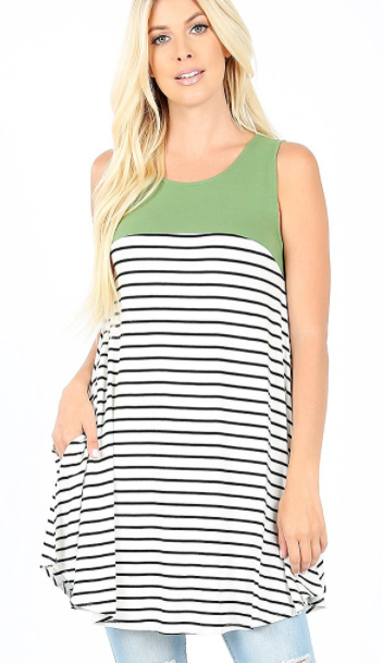 Lime Stripe Top