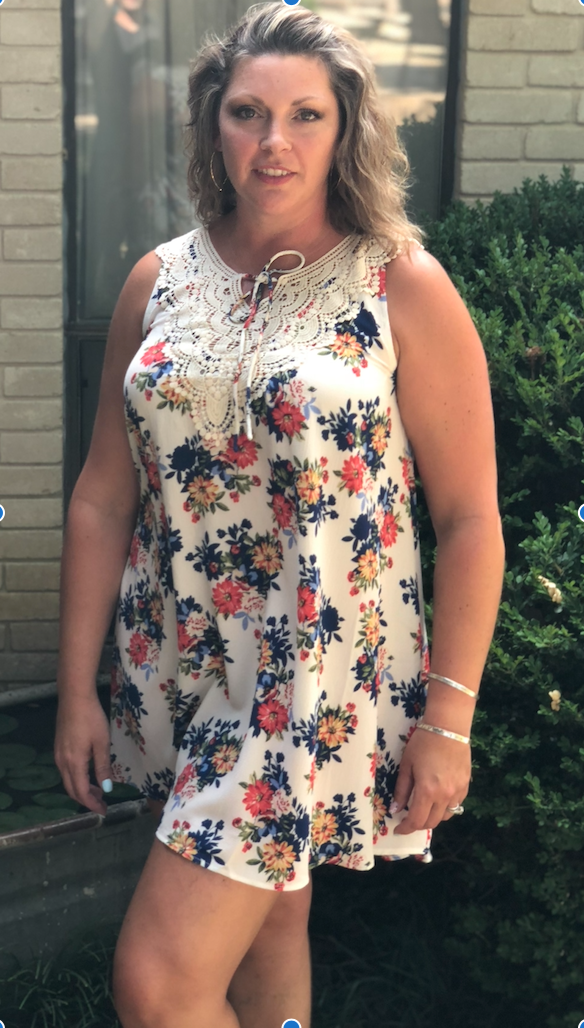 Bringing Sassy Back Floral Dress