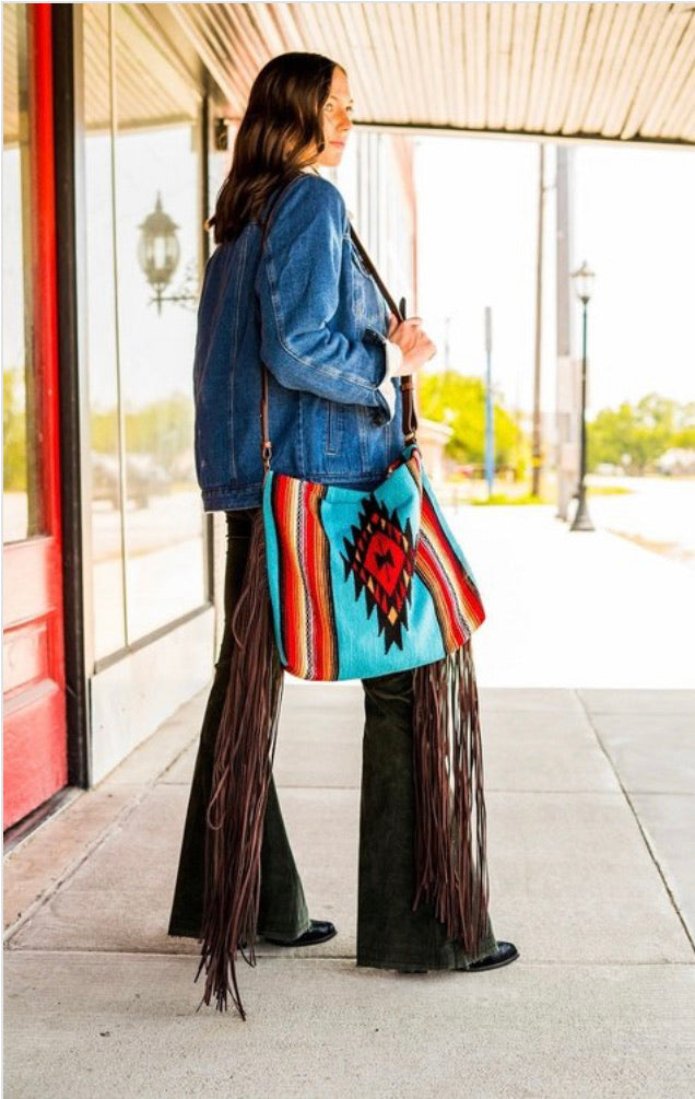 Aztec Tote Bag - Turquoise
