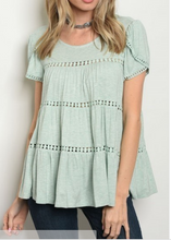 Mint Baby Doll Top