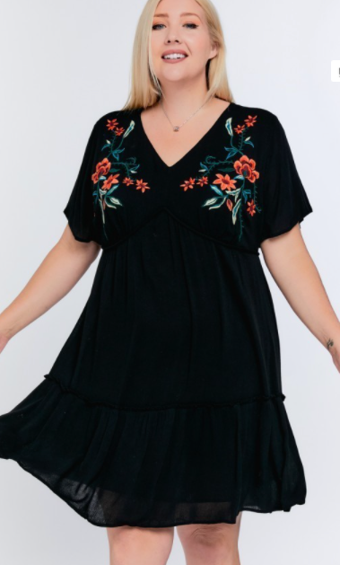 Embroidered Puebla Dress - Plus – The Spotted Horse