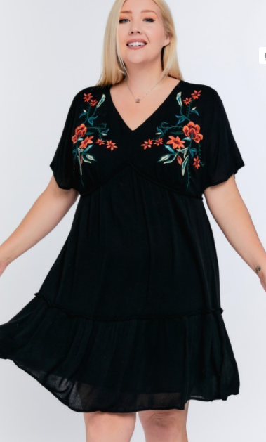 Embroidered Puebla Dress - Plus The Spotted Horse Embroidered Puebla Dress - Plus The Spotted Horse