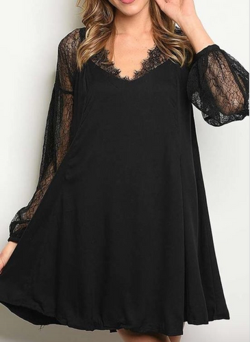 Black Beauty Dress with Lace Fanciness