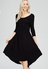 A Closet Staple - Black 3/4 Sleeve Dress